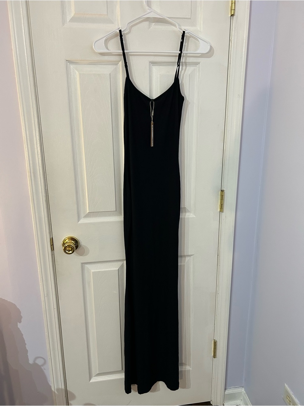 Nwt- SKIMS Black Sleeveless Maxi Slip Dress - size large